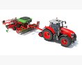 Tractor With Seeding System 3D 모델  top view