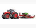 Tractor With Seeding System Modelo 3d argila render