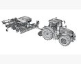 Tractor With Seeding System 3D 모델 