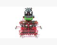 Tractor With Trailed Seed Drill 3d model