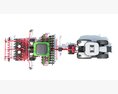 Tractor With Trailed Seed Drill 3D 모델 