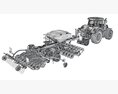 Tractor With Trailed Seed Drill 3D-Modell