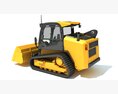 Mini Tracked Skid Loader 3Dモデル wire render