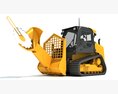 Skid Steer Loader Tree Cutter 3Dモデル front view