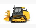 Skid Steer Tree Cutter 3Dモデル 後ろ姿