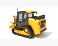 Skid Steer Tree Cutter 3Dモデル wire render