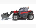 Telehandler With Clamshell Bucket 3Dモデル 後ろ姿
