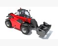 Telehandler With Clamshell Bucket 3d model front view