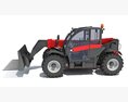 Telehandler With Pallet Forks 3Dモデル 後ろ姿