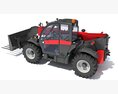 Telehandler With Pallet Forks 3Dモデル wire render