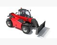 Telehandler With Pallet Forks 3D модель front view
