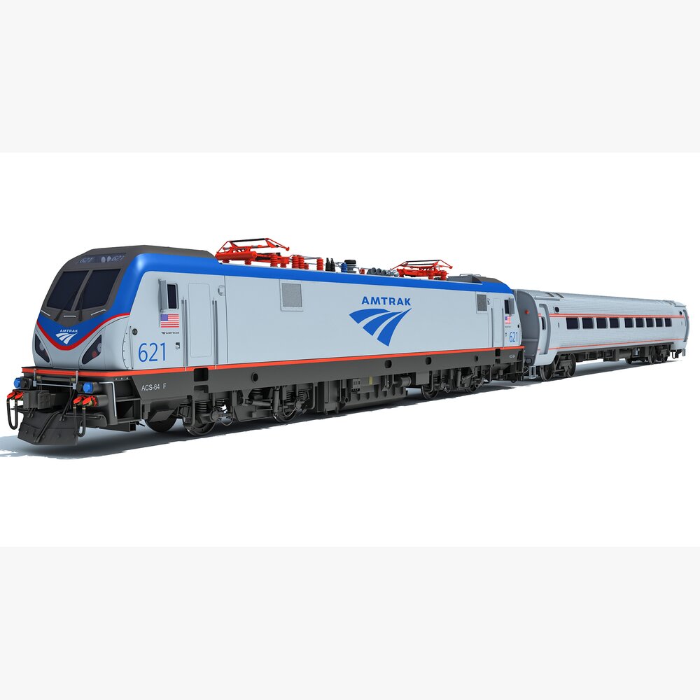 Amtrak Train Modelo 3d
