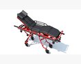 Red Rescue Stretcher Trolley 3d model