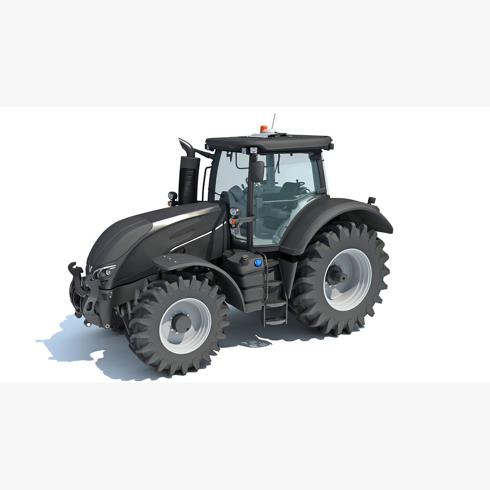 Compact Black Tractor 3D-Modell