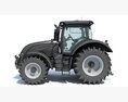 Compact Black Tractor 3d model back view