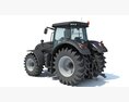 Compact Black Tractor 3d model wire render