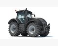 Compact Black Tractor 3D 모델  top view