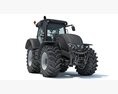 Compact Black Tractor 3d model front view