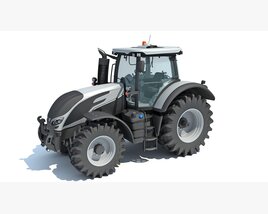 Modern Gray Farm Tractor 3D model