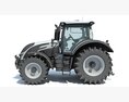 Modern Gray Farm Tractor Modello 3D vista posteriore