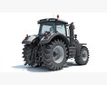 Modern Gray Farm Tractor 3D модель side view