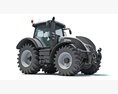 Modern Gray Farm Tractor 3D 모델  top view