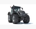 Modern Gray Farm Tractor 3D模型 正面图