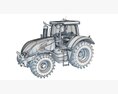 Modern Gray Farm Tractor 3d model