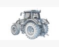 Modern Gray Farm Tractor 3D модель