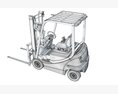 Electric Forklift 3d model seats