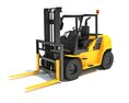 Pneumatic Tire Forklift 3D 모델  back view