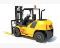 Pneumatic Tire Forklift 3D 모델  side view