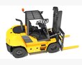 Pneumatic Tire Forklift 3D 모델  front view