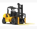 Pneumatic Tire Forklift 3D 모델  clay render