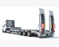 Semi-Truck With Platform Trailer 3D模型