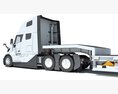Semi-Truck With Platform Trailer 3D 모델  dashboard