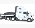 Semi-Truck With Platform Trailer 3D模型 seats