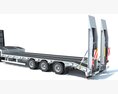 Semi-Truck With Platform Trailer 3D-Modell