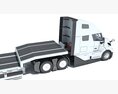 Semi-Truck With Platform Trailer 3Dモデル