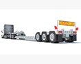 Semi Truck With Double-Drop Trailer 3Dモデル