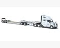 Semi Truck With Double-Drop Trailer 3D 모델 