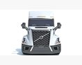 Semi Truck With Double-Drop Trailer 3D модель front view