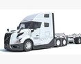 Semi Truck With Double-Drop Trailer 3D模型