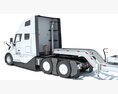 Semi Truck With Double-Drop Trailer 3Dモデル dashboard