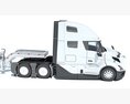 Semi Truck With Double-Drop Trailer Modello 3D seats