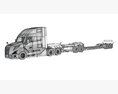 Semi Truck With Double-Drop Trailer 3D 모델 