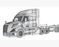 Semi Truck With Double-Drop Trailer 3D-Modell