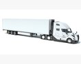 Semi Truck With Refrigerator Trailer 3Dモデル top view