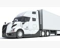 Semi Truck With Refrigerator Trailer 3D 모델  dashboard