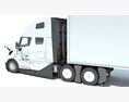 Semi Truck With Refrigerator Trailer 3D 모델  seats